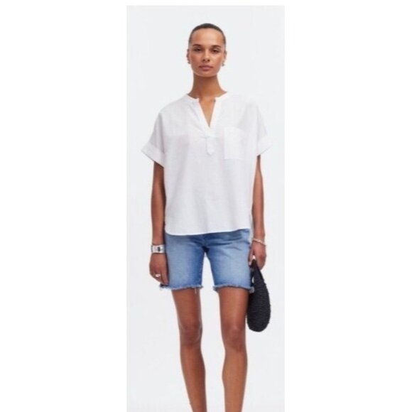 NWT Madewell Lakeline Popover Shirttail Top White XS - Picture 6 of 8